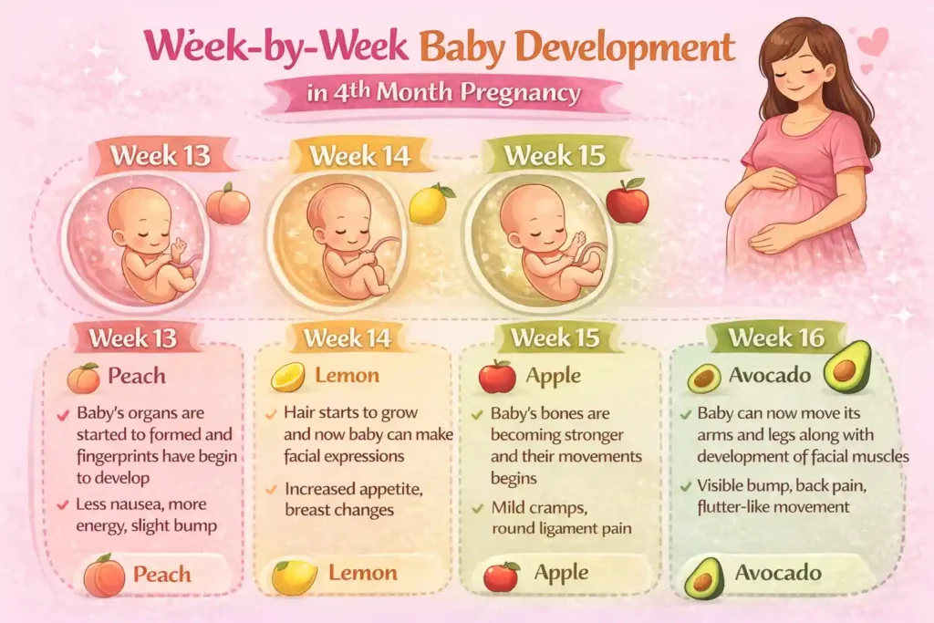Week-by-Week Baby Development in 4th Month Pregnancy