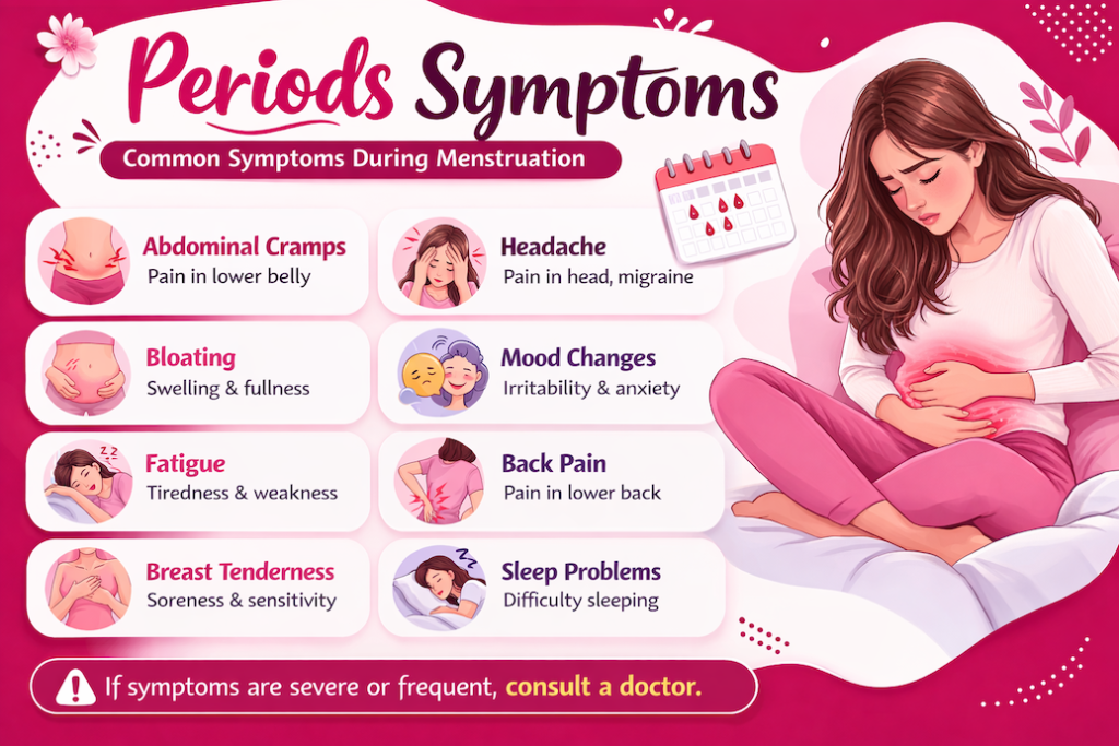 Periods Symptoms in Hindi (पीरियड्स के लक्षण)
