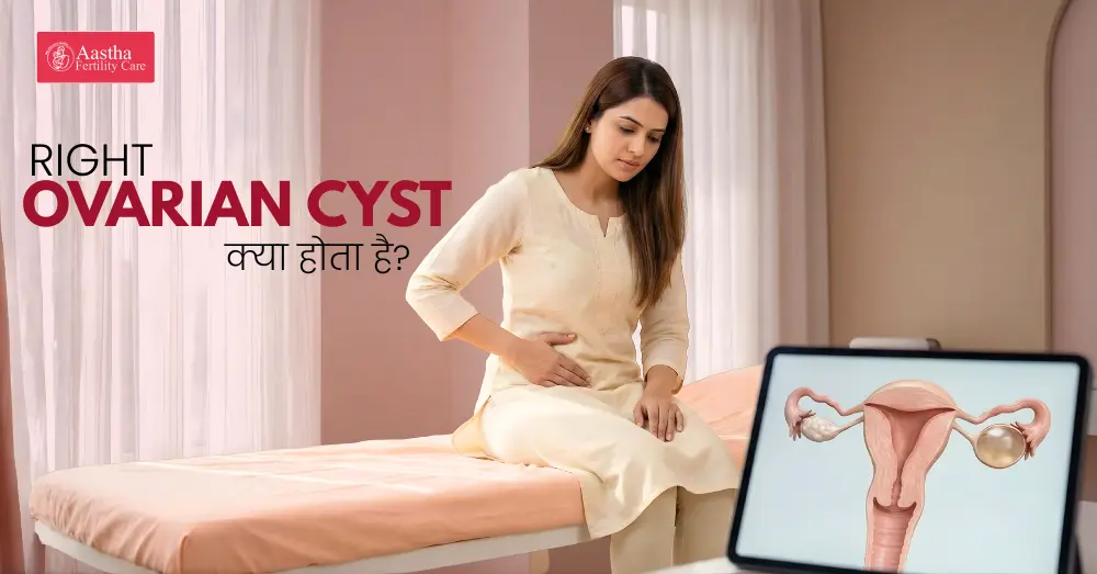 right ovarian cyst in hindi