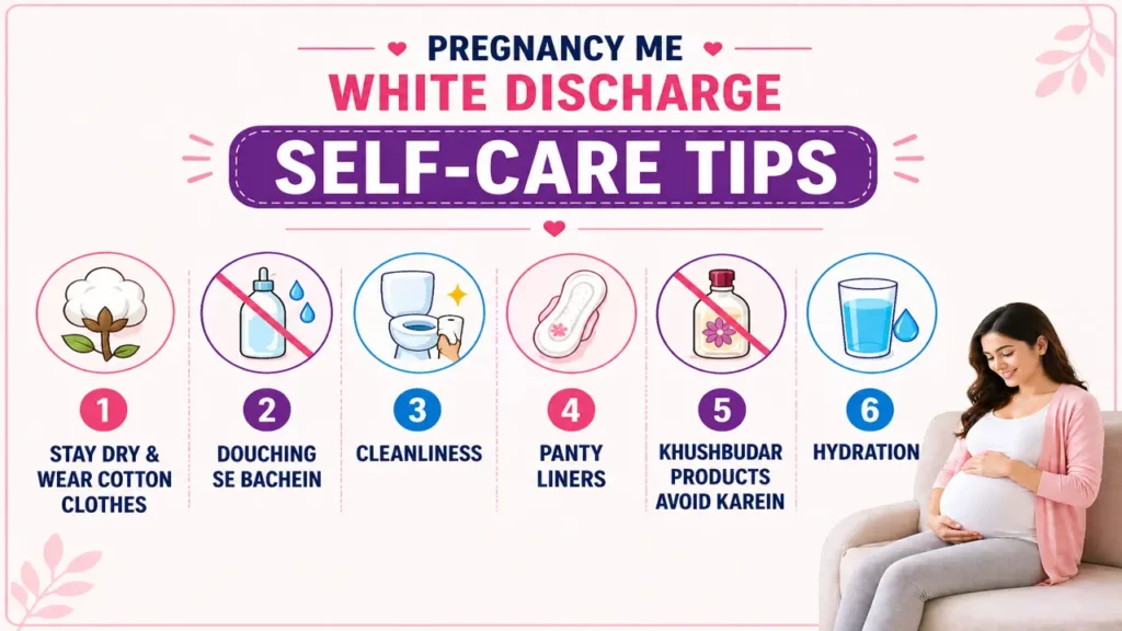 Pregnancy Me White Discharge Ke Liye Self‑Care Tips