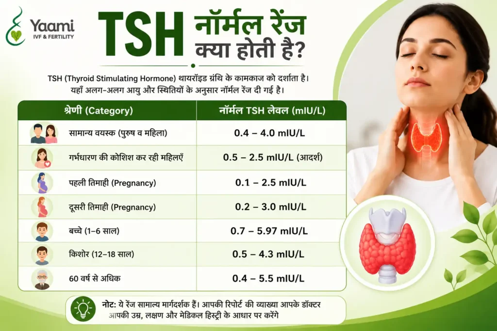 TSH नॉर्मल रेंज क्या होती है?